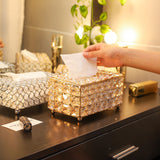 Crystal 2 Pieces Set || Crystal Tissue Box + Crystal Brushes Holder